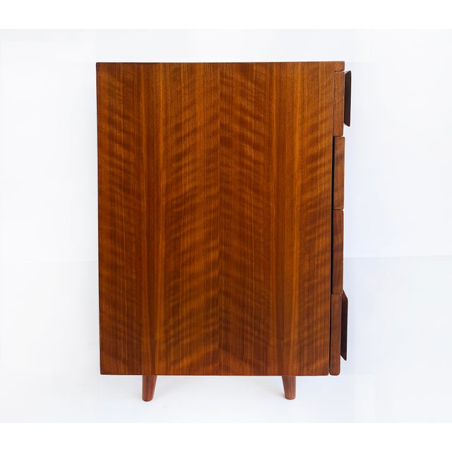 Wood 1950s Gio Ponti Singer & Sons Walnut, Rosewood Chest of Drawers Restored For Sale - Image 7 of 12