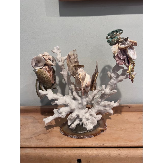 Folk Art Trio of Seashell Birds Sculpture by Joshua Parke Rowland For Sale - Image 3 of 3