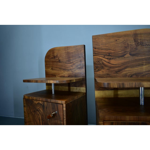 Art Deco Bedside Tables, Czechoslovakia, 1932s, Set of 2 For Sale - Image 10 of 18
