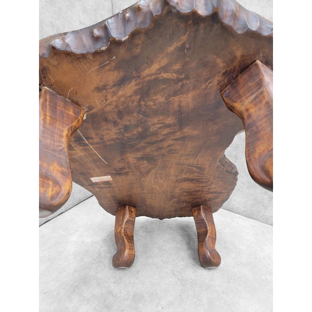 Mid 20th Century Nakashima Style Live Edge Low Profile Rustic Coffee Table For Sale In Chicago - Image 6 of 7