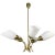 White Brass and White Glass Chandelier, 1980s For Sale - Image 8 of 8