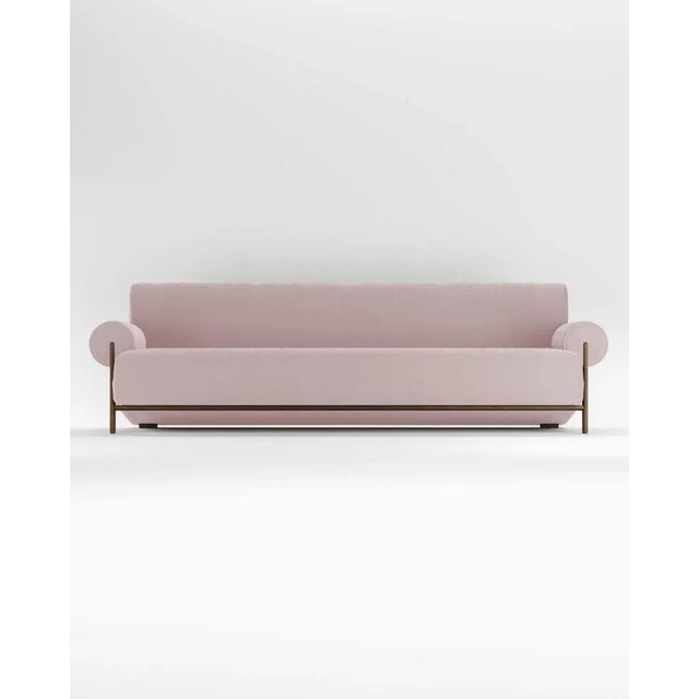 Not Yet Made - Made To Order Paloma Sofa in Boucle Rose and Smoked Oak by Bernhardt & Vella for Collector For Sale - Image 5 of 5