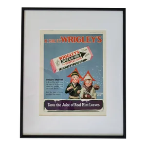 Framed 1930 Wrigley's Gum Advertisement, Chicago, Illinois