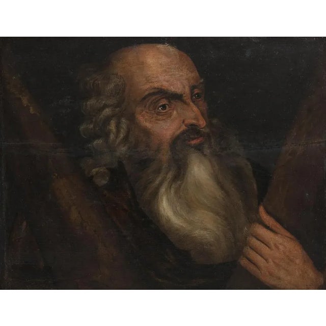 Baroque Italian School Artist, Apostle, 17th Century, Oil on Wood, Framed For Sale - Image 3 of 5