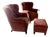 1980s French Napoleon III Wingback Armchairs and Ottoman For Sale