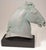 This is a ceramic or plaster Verde Horse Head Sculpture on Black Base Attribute to Paul Wayland Bartlett. This has a...