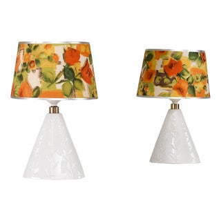 Modern Porcelain Lamps, 1950s, Set of 2 For Sale