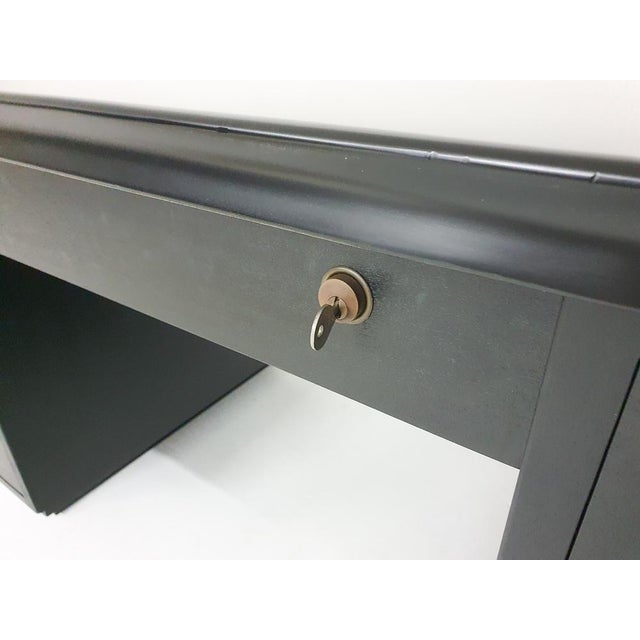 Large Black Wooden Executive Desk, 1960s For Sale - Image 17 of 18