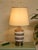 Vintage Textured Ceramic Table Lamp With Brown and White Stripes For Sale - Image 9 of 10