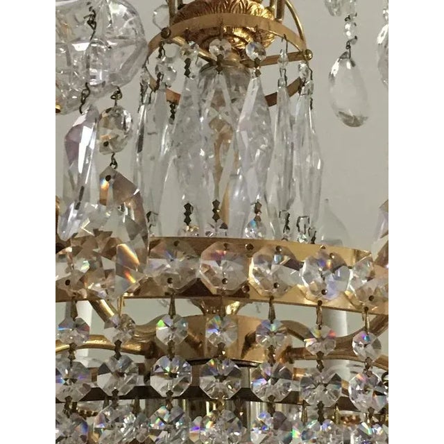 Glass Neoclassical Style Possible Swarovski Twelve-Light Tiered Chandelier For Sale - Image 7 of 10