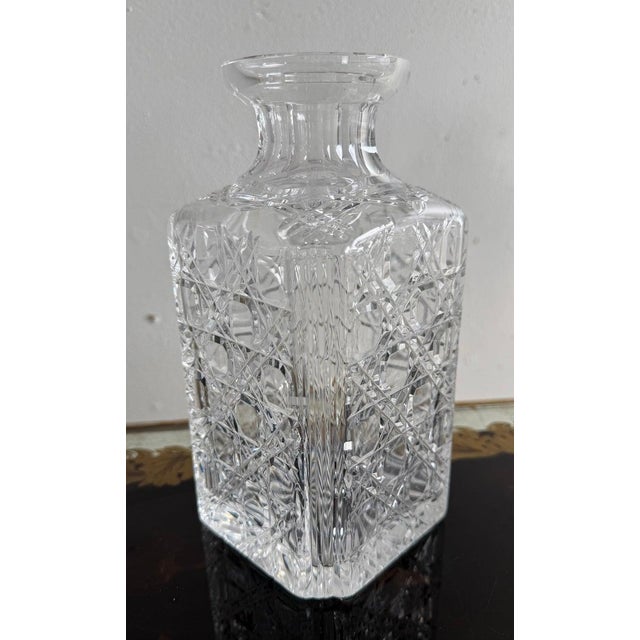 Victorian Tantalus Decanter Set: Crystal, Oak & Brass Hardware For Sale In Los Angeles - Image 6 of 18