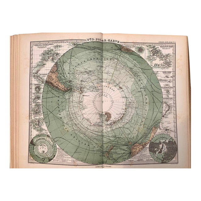 1877 Stieler Map of South pole Region For Sale