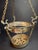 Metal Late 19th Century Judaica Silver Plated Bronze Ner Tamid Synagogue Memorial Hanging Lamp Frame Eternal Light For Sale - Image 7 of 18