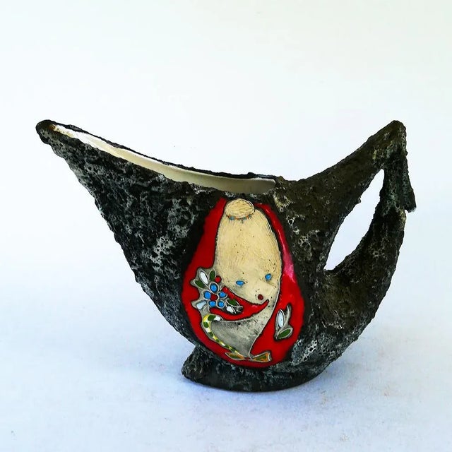 Charcoal Vintage Pitcher by Giulianelli Augusto For Sale - Image 8 of 9