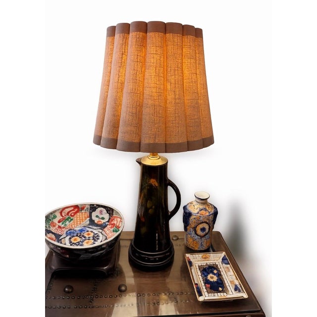 Farmhouse 1920s Weller Pottery Ewer Form Lamp in Jewel-Toned Flambe Glaze For Sale - Image 3 of 6