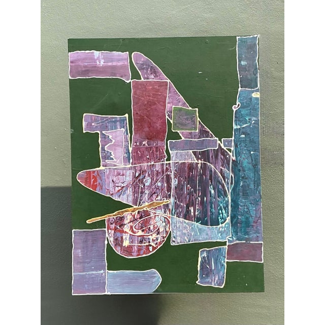 Late 20th Century Vintage Original Abstract on Canvas For Sale - Image 5 of 12
