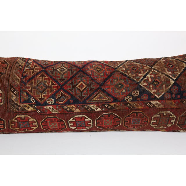 Early 20th Century Antique Ethnic Handmade Decorative Throw Pillow – Sofa & Couch Accent Cushion Case -16'' X 45'' For Sale - Image 5 of 10