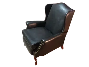 1980s Pennsylvania House Motion Leather Queen Anne Style Reclining Nailhead Armchair