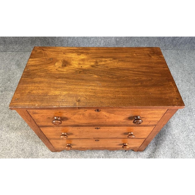 Early 20th Century Early 1900s Walnut 3-Drawer Chest For Sale - Image 5 of 10