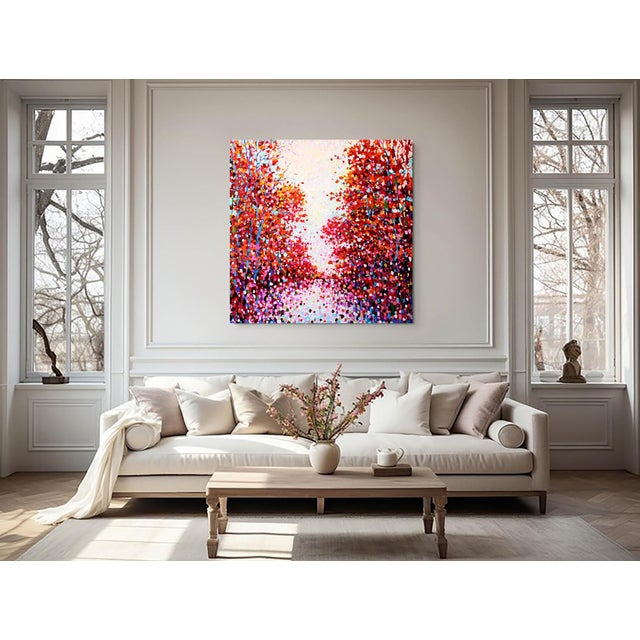 Artist Andrei Sitsko "Trees by the water IV" Modern Original Painting I poured my heart into this piece, using vibrant...