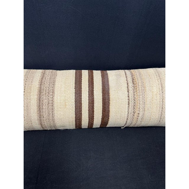 Contemporary Turkish Hemp Pillow Cushion Natural Beige Brown Cushion Cover 12"x46" For Sale - Image 3 of 4
