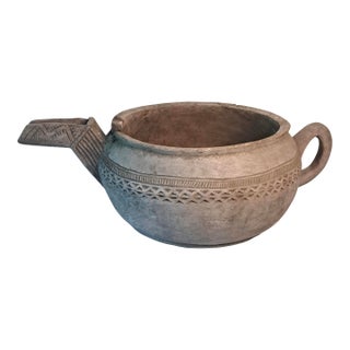 Large Hand-Carved Wood Spouted Vessel, Nuristani Kafiristan Style For Sale