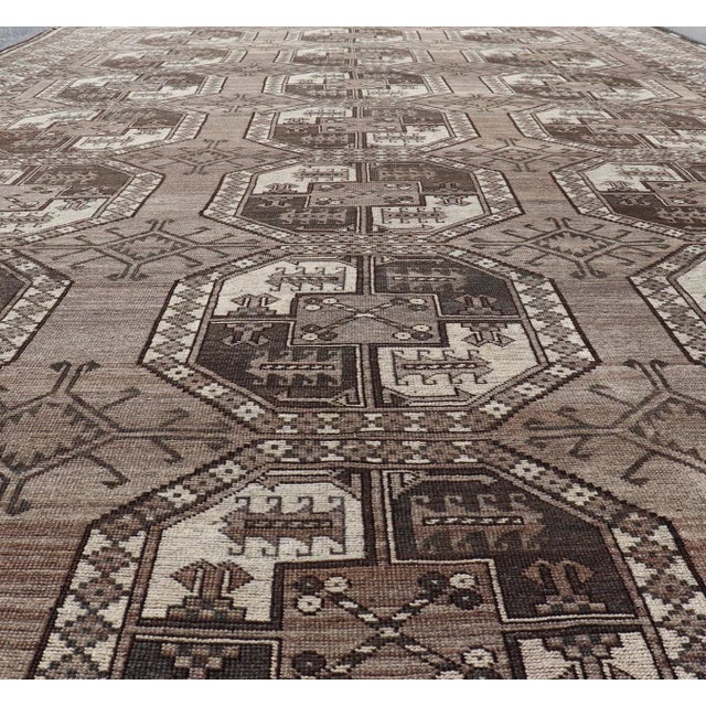 Antique Ersari Rug With Traditional Gul Motifs and Subtle Colors 10'9 X 18'3 For Sale - Image 4 of 12