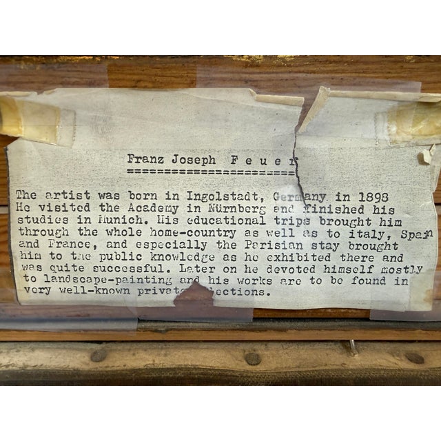 Franz Joseph Feuer Original Landscape Oil Painting, Framed For Sale - Image 4 of 12