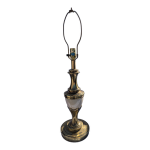 Vintage Brass and Cream Enamel Stiffel Table Lamp