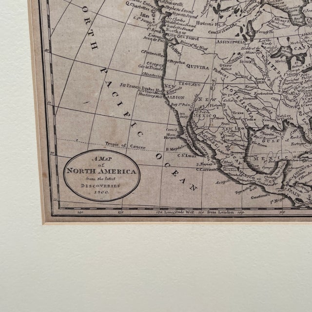 Genuine Antique Map 1800 Maker: Thomas & Andrews Black and White Antique Map of North America, by Jedidiah Morse,...