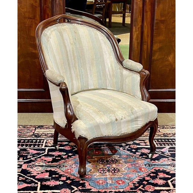 Napoleon III Style Mahogany Bergère Chair, 1800s For Sale - Image 10 of 13
