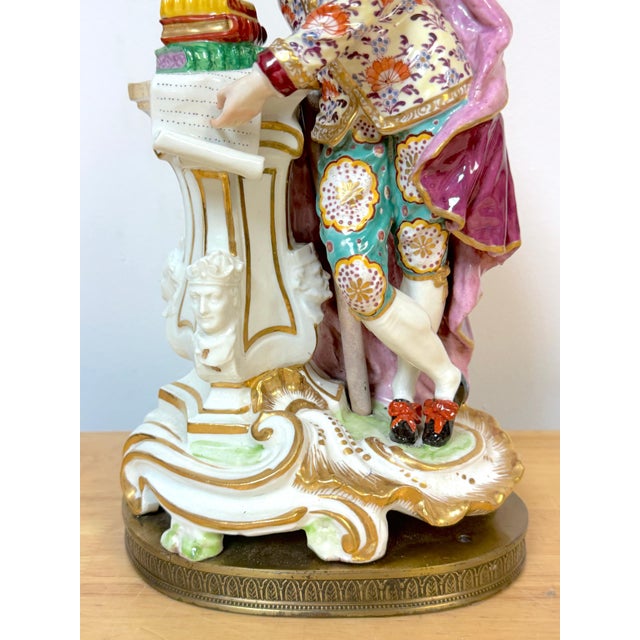 18th C. Chelsea Porcelain Figure of Shakespeare, Now As A Lamp For Sale - Image 9 of 12