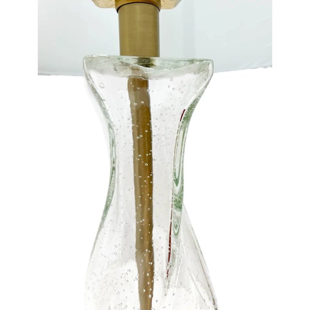 Pair of Vintage Clear Bubble Glass Table Lamps For Sale In West Palm - Image 6 of 10