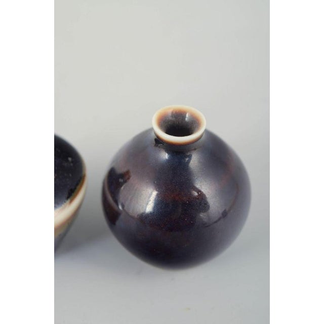 Small Vintage Stoneware Vases by Carl-Harry Stålhane for Rörstrand, Set of 2 For Sale - Image 3 of 5