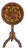 Vintage Federal Style Teak Stenciled Round Tilt Top Side Accent Table For Sale