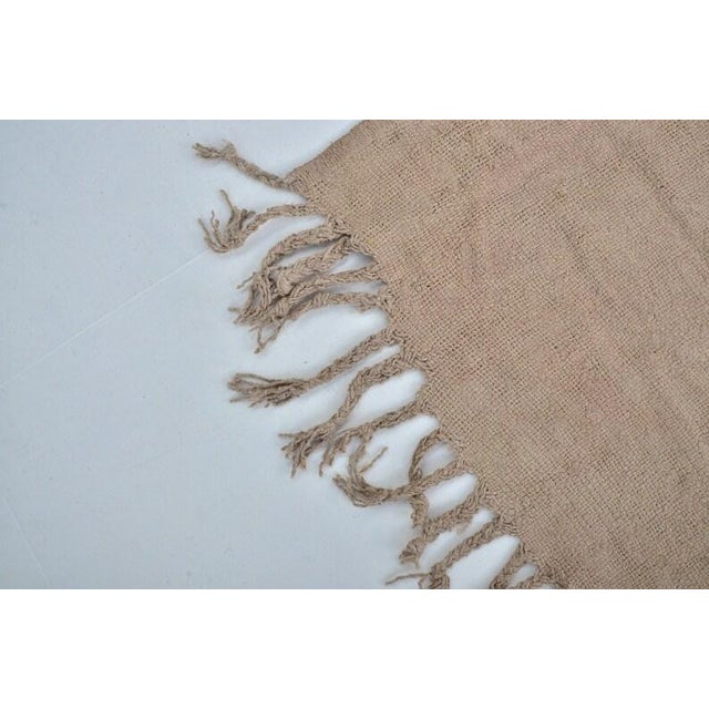 Sand Vintage Minimalist Hemp Runner For Sale - Image 8 of 10