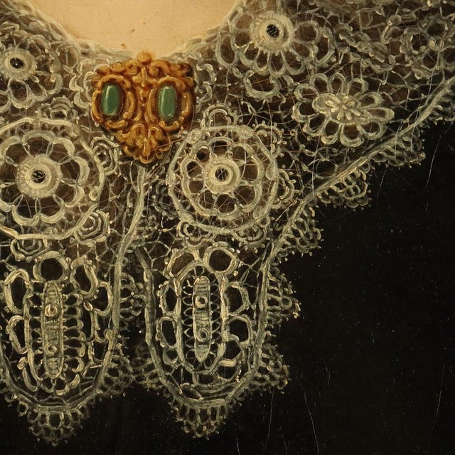 Portrait of a Lady, Oil on Canvas For Sale - Image 6 of 13