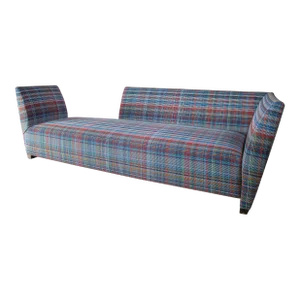 Joe d'Urso Island Sofa for Donghia Knoll Plaidtastic Fabric Tete-A-Tete Chaise