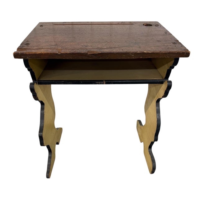 Kroehler Mfg. Co. Antique Kroehler Manufacturing Disney Mickey & Minnie School Desk For Sale - Image 4 of 5