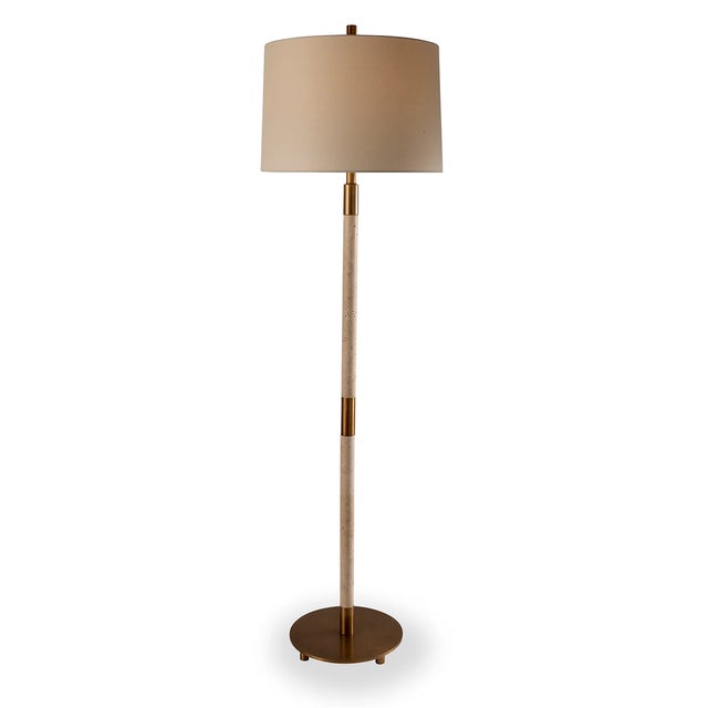 Mid-Century Modern Tivoli Marble Natural/Brass Floor Lamp For Sale - Image 3 of 3