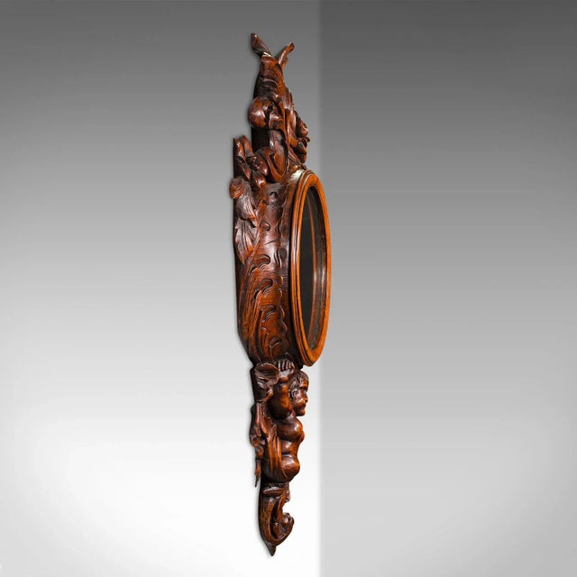 Victorian Antique Rococo Mirror, Italian, Carved Fruitwood, Hall, Lounge, Victorian, 1900 For Sale - Image 3 of 10