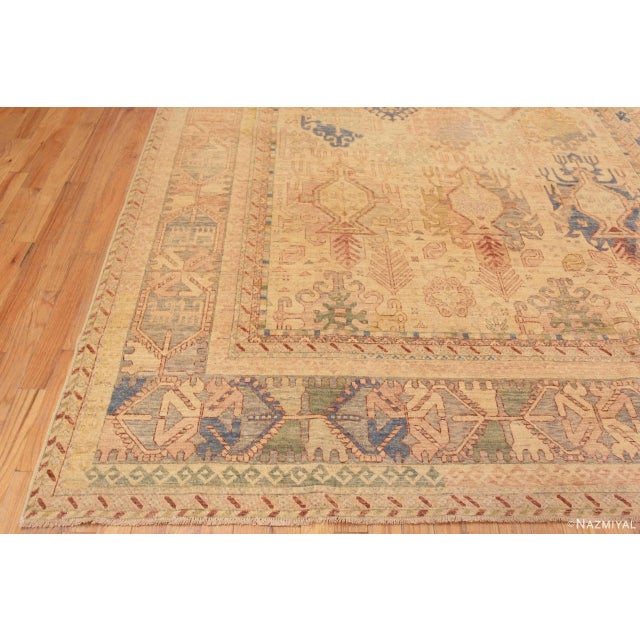 Warm Cozy Rustic Geometric Tribal Design Modern Area Rug For Sale In New York - Image 6 of 7