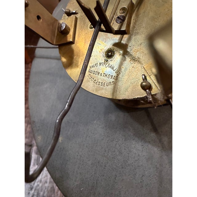 French Provincial 19th Century French Cartel Wall Clock, Mother-of-Pearl Inlay, Raison & Thomas Movement For Sale - Image 3 of 16