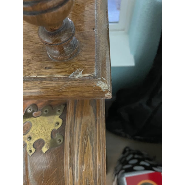 Stunning Antique Victorian Era Cylinder Top Golden Oak Desk For Sale - Image 4 of 5