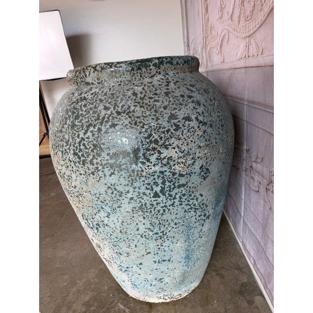 Ceramic Large Rustic Textured Terracotta Amphora Vessels – Pair of Aged Mediterranean For Sale - Image 7 of 12