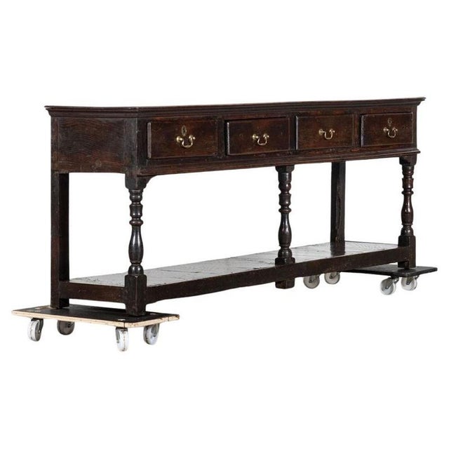 Large English Oak Potboard Dresser Base, 1780s For Sale - Image 16 of 16