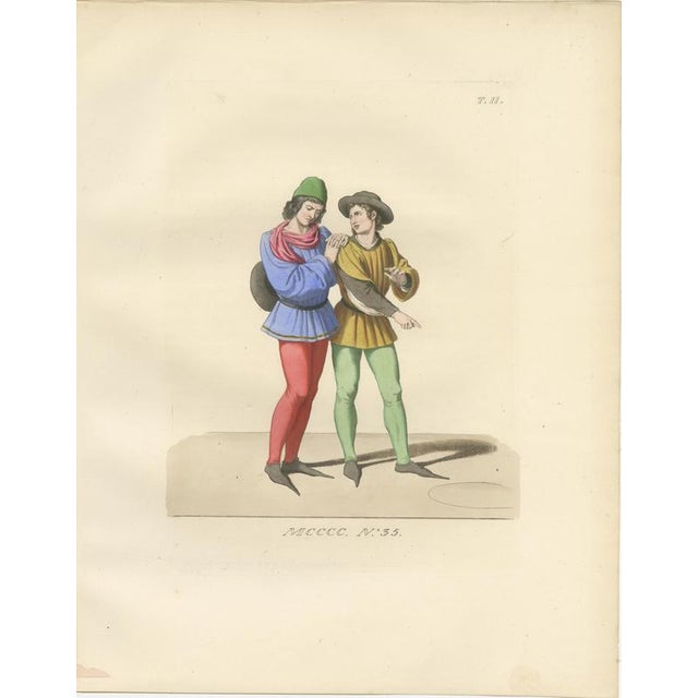 Medieval Italian Costume, 1860, Paper, Set of 6 For Sale - Image 4 of 9