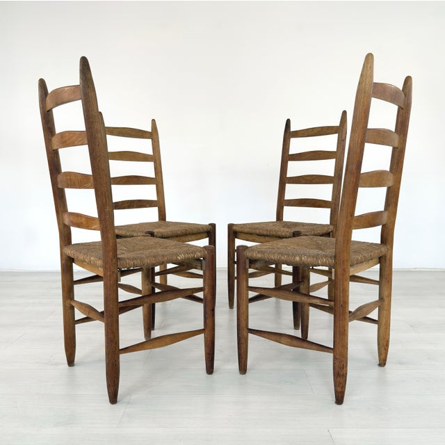 1970s French Farmhouse Dining Chairs – Set of 4 For Sale - Image 5 of 12