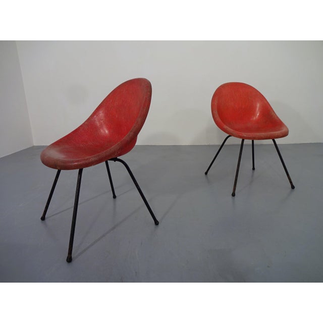 French Fiberglass Side Chairs, 1960s, Set of 2 For Sale - Image 6 of 17