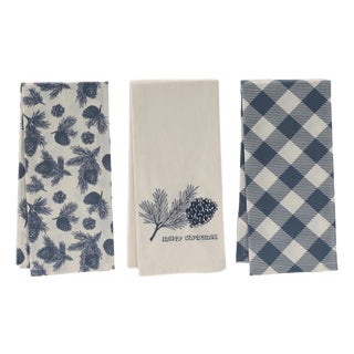 Pine and Plaid Christmas Tea Towel (Set of 3) For Sale